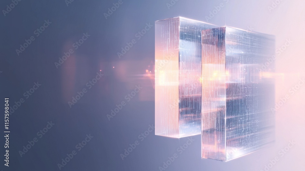 Poster digital fortress symbolizing security in a minimalist style virtual environment abstract art futuris