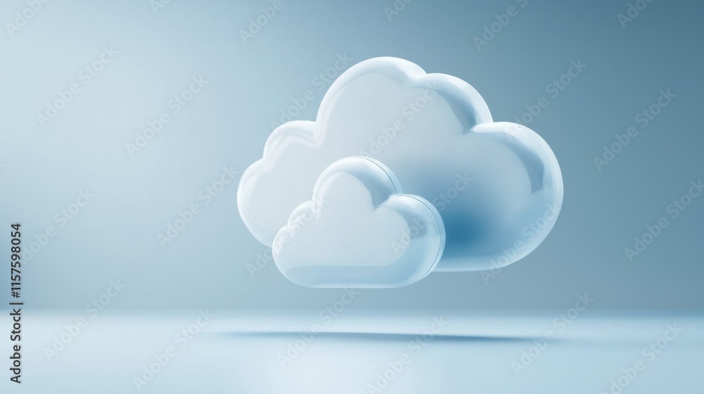 Poster secure cloud network action virtual environment digital minimalist design abstract viewpoint