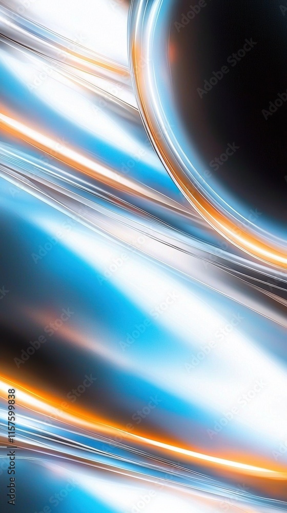 Aufkleber dynamic matte black spheres merging with glowing highlights abstract design digital art futuristic e