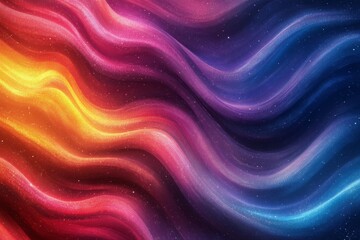 Obraz premium Vibrant abstract wave of colors in a cosmic background with stars and textures