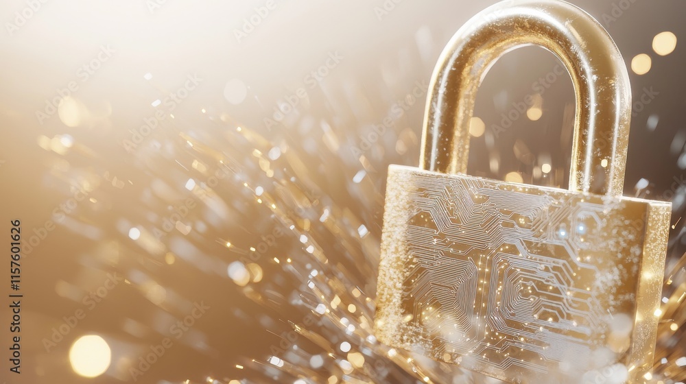 Poster action-packed encryption symbolizing security digital space 3d futuristic minimalist design