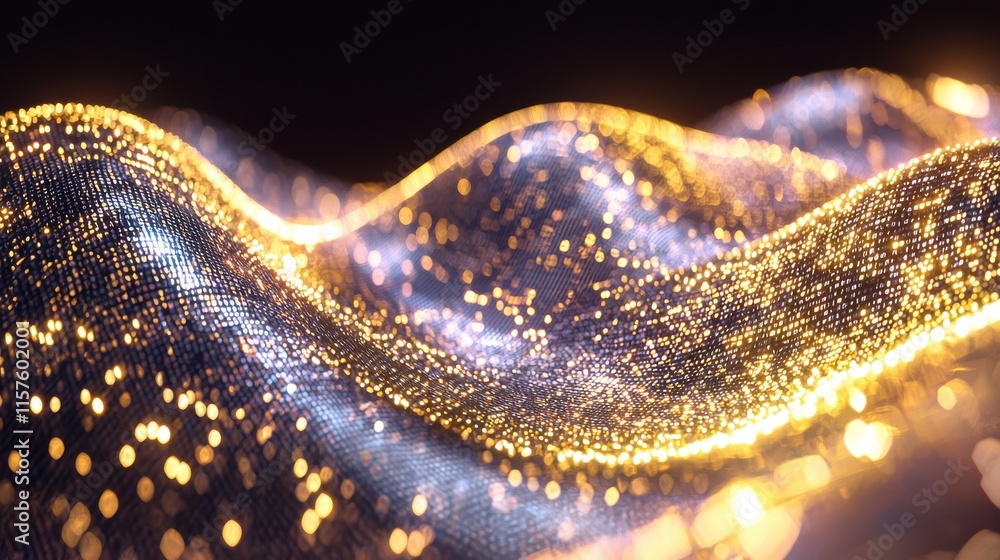 Poster dynamic data stream visualization digital realm minimalist art abstract environment close-up perspec