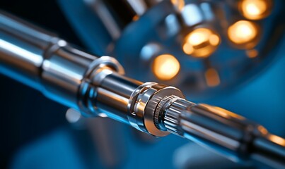 Close-up of metallic scientific instrument.