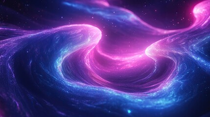 A mesmerizing fractal design in neon purple and blue tones.