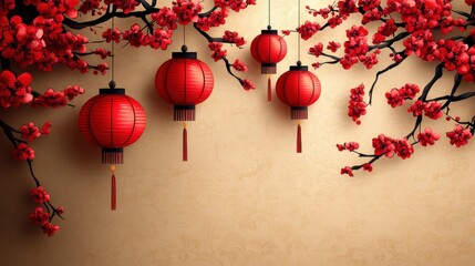 Fototapeta premium Celebrating chinese new year oriental traditions cultural background illustrative artwork