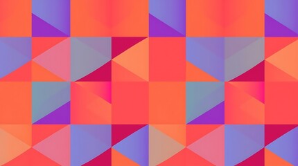 Obraz premium Vibrant Geometric Pattern: Abstract Coral, Purple, and Teal Mosaic 