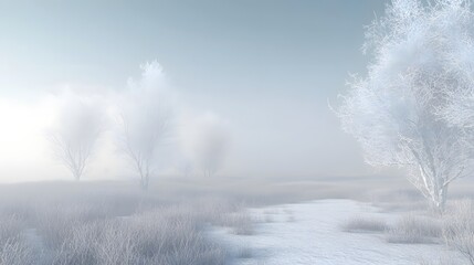 Winter Landscape of Serenity and Isolation