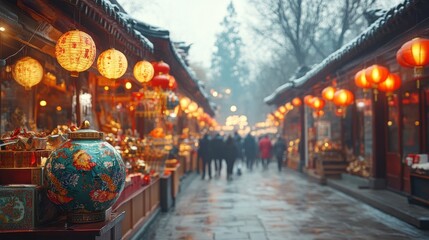 Celebrating chinese new year festivities festive streets photography urban background vibrant atmosphere