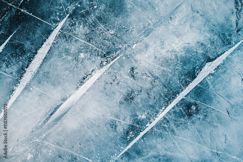 Aufkleber ice surface reveals intricate patterns and textures with strikin