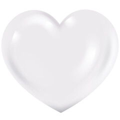 Glossy White Heart Graphic Illustration