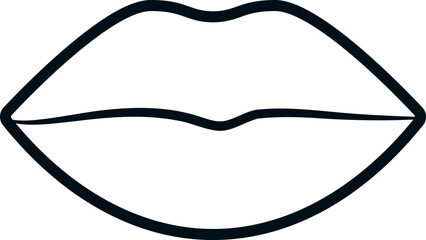 Closed lips outline.
Isolated Plump lips. 
Woman's lips clipart.
valentine's day element.
Transparent background.