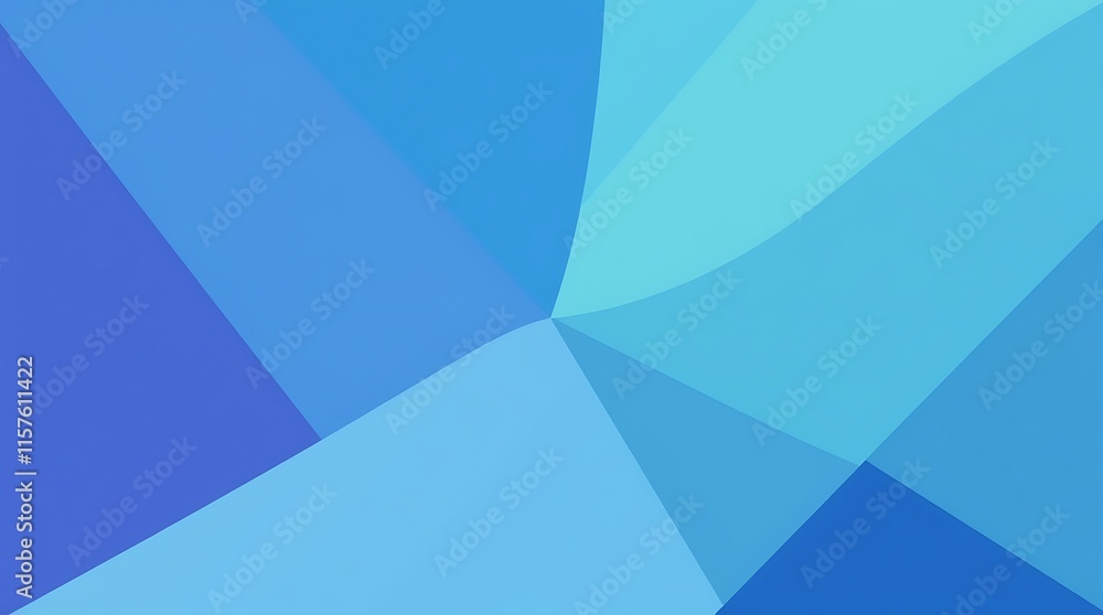Aufkleber abstract blue gradient: serene shades of blue blend in a captivating geometric pattern, creating a c