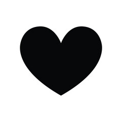 Silhouette heart isolated on white background .Cute love illustration.