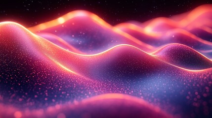 Obraz premium Ethereal Glowing Waves: A Visual Symphony of Light and Color