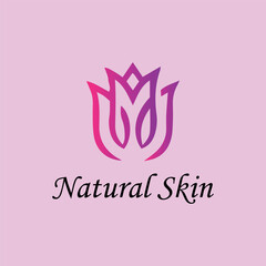 beauty natural skin care logo design vector
