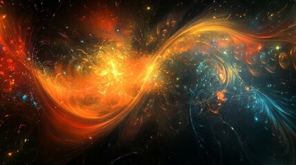 Fototapeta premium Abstract cosmic energy flow, vibrant colors