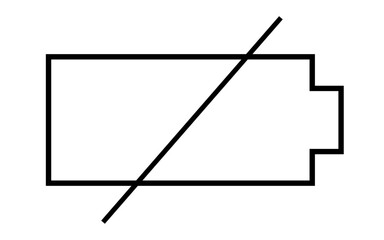 Battery dead icon Horizontal vector illustration