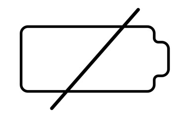 Battery dead icon Horizontal vector illustration