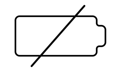 Battery dead icon Horizontal vector illustration