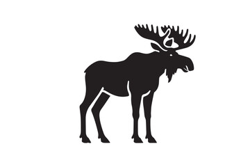 simple black an white abercrombie animal vector silhouette isolated on a white background