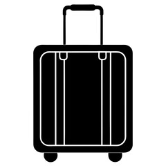Simple black silhouette of a travel suitcase.