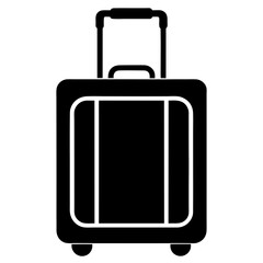 Simple black silhouette of a travel suitcase.