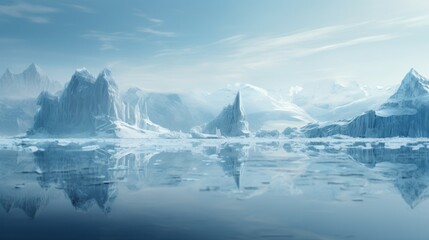 Serene Arctic Landscape with Iceberg Reflections
