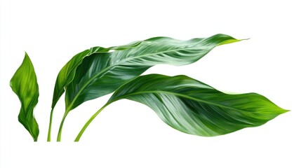 Obraz premium Lush Green Tropical Leaves Isolated on White Background Botany Nature Foliage