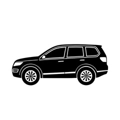 Obraz premium Eco-Friendly Hybrid Car Silhouette Vector on white background 