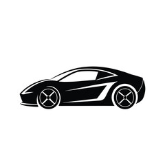 Aerodynamic Sports Car Silhouette Vector on white background
