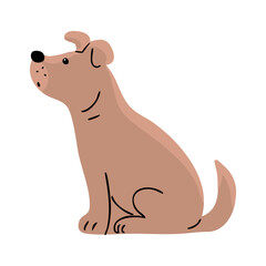 Cute dog. A pet is a friend. Little cheerful puppy. Animal character. Cartoon vector illustration isolated on white background