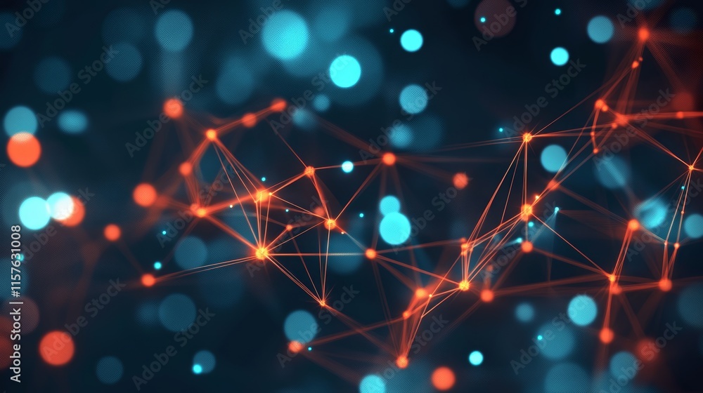 Aufkleber abstract network connection, digital data flow, technology background.