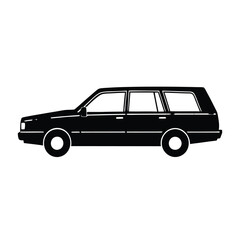 Extended Station Wagon Silhouette Vector
