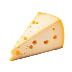 Piece of cheese isolated on transparent background