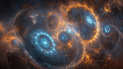Fototapeta premium Abstract cosmic art of colliding celestial bodies