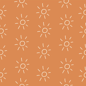 Fototapeta Bohemian baby seamless pattern. Cute baby boho seamless pattern with simple dots. Soft colors universe surface design for kids fabric and nursery decor. Gender neutral design. Vector Illustration
