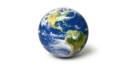 Vibrant Earth Globe Depicting Continents Over Blue Background with Texture