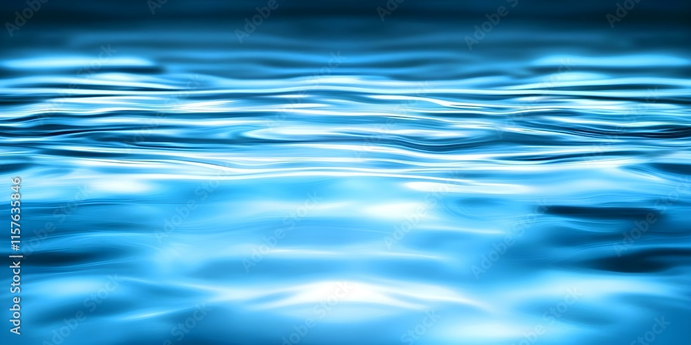 Poster a close-up view of shimmering, undulating water surface with light reflections creating a tranquil b