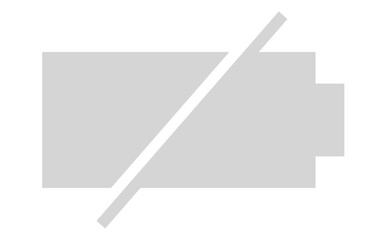 Battery dead icon Horizontal vector illustration