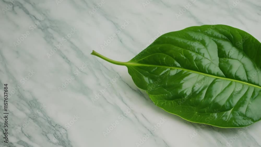 Poster the leaf's veins are subtly highlighted, adding texture to this video with a tilt downward movement 