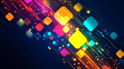 Abstract colorful squares and lines background