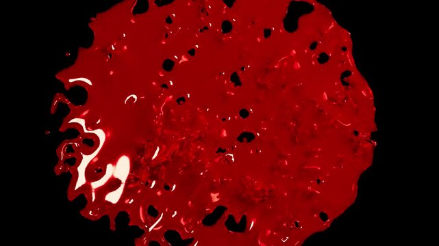 Plasma, liquid moves in space with splashes on a transparent background with an alpha channel.