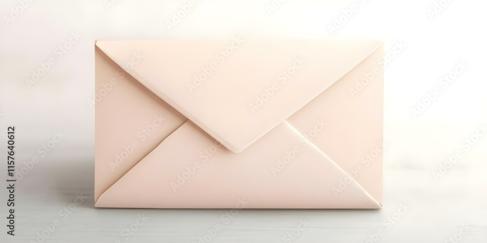 Poster a soft-colored envelope is placed on a light background. concept soft-covered envelope, minimalist a