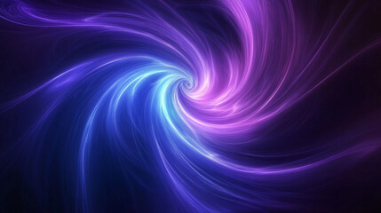 Fototapeta premium Isolated on a black background, an abstract circle line pattern spins in blue and pink light, representing music, technology, and digital.