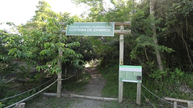 Entrance of the Parque Natural Municipal Costeira de Zimbros - Bombinhas, Santa Catarina, Brazil