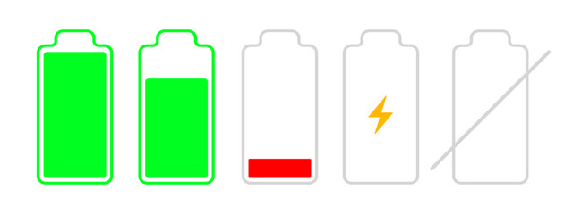 battery set icon Vertical vector illustration