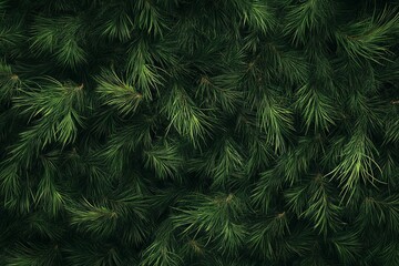 Moody Fir Tree Branches and Evergreen Needles for a Seasonal Holiday Spirit Background