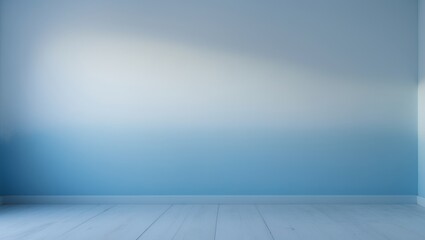 A blue room with a white wall and a blue wall