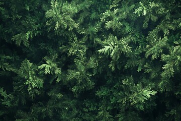 Fototapeta premium Rich Green Pine Foliage and Dark Fir Branches Evoking the Festive Holiday Season