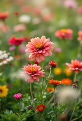 Vibrant wildflowers in a sunlit meadow. Perfect for Spring, Easter, Mother's Day, and summer celebrations. Great for greeting cards and invitations.